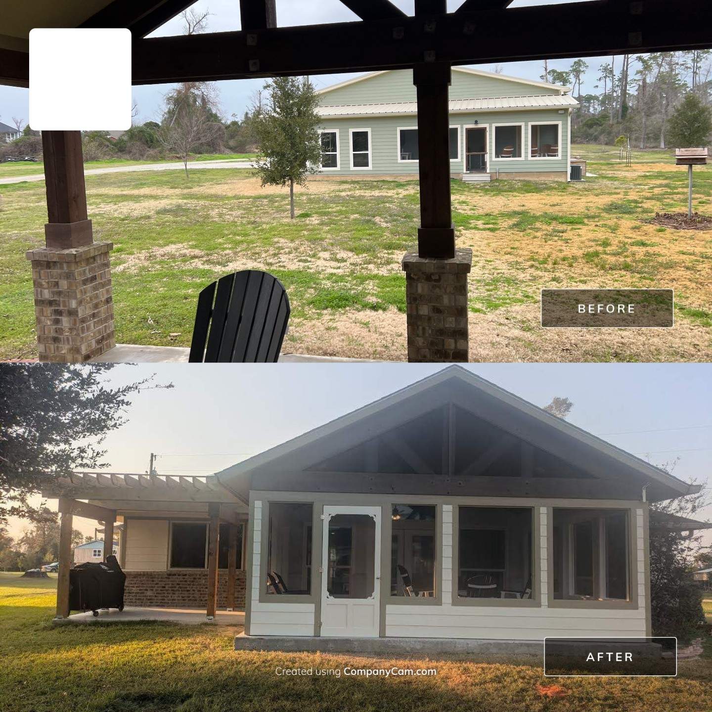 A GREAT ADDITION OF NOT ONLY A SCREENED IN PORCH BUT PAD TO GRILL