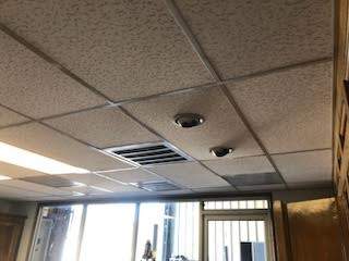 BUSINESS NEEDED SPRUCING UP WITH NEW CEILING TILES & VANITY MIRRORS. TOO EASY!